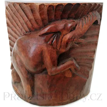 Slon štěstí 2 Dřevo Kmen / 15x15cm