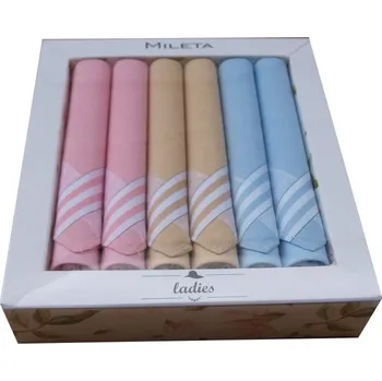 Látkový kapesník Mileta Dámské dárkové kapesníky 6ks