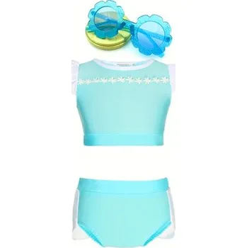 Dívčí plavky Čína Dvoudílné plavky "Popelka" + sluneční brýle Velikost: 100/1-2T