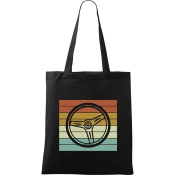 Nákupní taška Vintage volant - Taška bavlněná - 42 x 38 cm ( Černá )