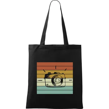 Nákupní taška Vintage fotoaparát - Taška bavlněná - 42 x 38 cm ( Černá )
