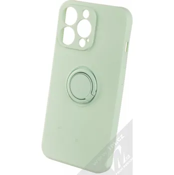 Pouzdro na mobilní telefon 1Mcz Grip Ring Skinny ochranný kryt s držákem na prst pro Apple iPhone 13 Pro mátově zelená (mint green)
