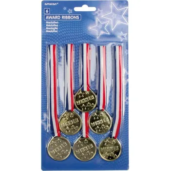 Party dekorace Medaile 6 ks 3,5cm Amscan 39239