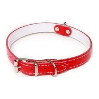 Obojek pro psa BafPet Obojek STELLA podšitý filcem červený 50 cm/18 mm