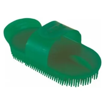 Čištění pro koně Kartáč plastový na čištění oválný velký, zelený
