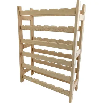 Dřevěný stojan na víno pro 36 lahví, 64 x 90 x 25 cm