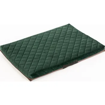Pelíšek pro psa Ortopedická matrace prošívaný velur zelená materiál/ spodek hnědá eko kůže Velikost matrací: 138x88cm 5cm vysoká