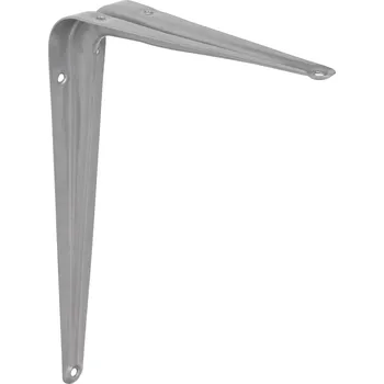 Nábytkové kování Walteco Plechová konzole 200x150mm, nosnost 18 kg, stříbrná Množství: 1 ks