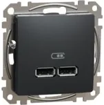 Zásuvka SEDNA Design/Elements USB A+A nabíječka 2.1A antracit Schneider SDD114401