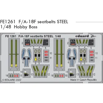 Plastikový model Eduard 1/48 F/A-18F seatbelts STEEL (HOBBY BOSS)