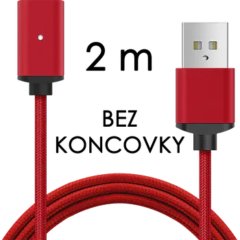 Garas M2 - Magnetický USB kabel - Červený - Bez koncovky - 2 m