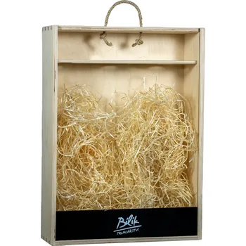 Dárková krabička Kazeta na 3 láhve - s černým čílkem (3 láhve)