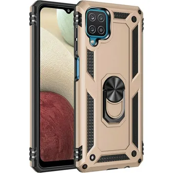 Pouzdro na mobilní telefon Armor ring obrněné ochranné pouzdro pro Samsung Galaxy A12/M12 Barva: Béžová