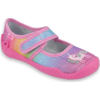 Dívčí obuv Balerínky bačkůrky papučky Befado Blanca 123X048 123Y048 duhové s jednorožcem velikost: 27
