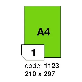 Kancelářské potřeby Samolepící etikety Rayfilm Office 210x297 mm 300 archů, fluo zelená, R0130.1123D