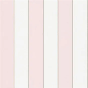 Tapeta Vliesové tapety pruhy růžovo-bílé s metalickou konturou 82305