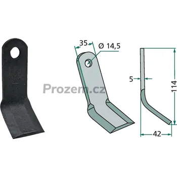 Mulčovací Y-nůž pro Agrimaster, Muratori, 114/5/14,5 mm