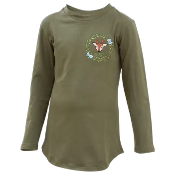 Dívčí tričko Dětské vyšívané tričko TETRAO s dlouhým rukávem 122/128