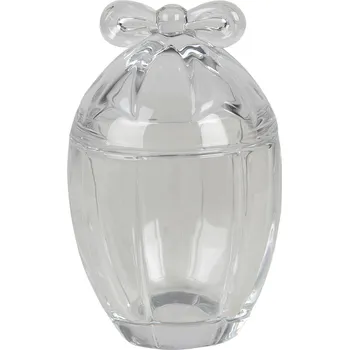 Dóza na potraviny Skleněná oválná dóza s mašlí - Ø 9*13 cm