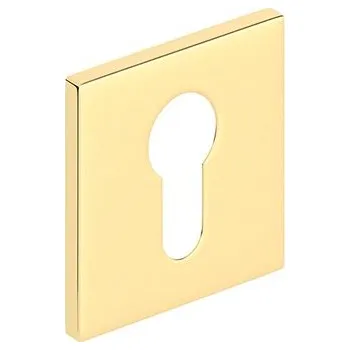 Dveřní kování Rozeta na vložku hranatá mosaz PVD slim - komplet 2ks