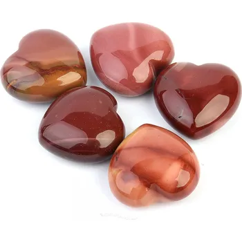 Přírodní kámen Srdce červený mookait 35mm