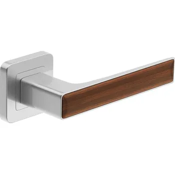 Dveřní kování Klika Deco - kartáčovaný nikl - dekor ořech (komplet 2ks)