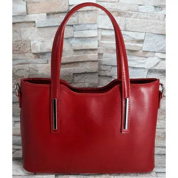 Vere Pelle ITALSKÁ KOŽENÁ KABELKA MARIA červená Barva: Červená