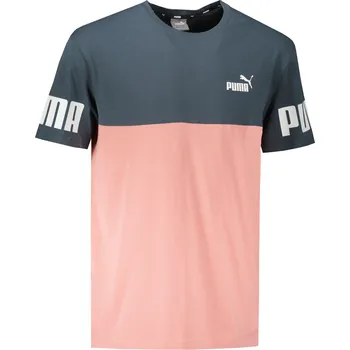 Pánské triko PUMA POWER COLORBLOCK TEE DARK SLATE/ROSE S