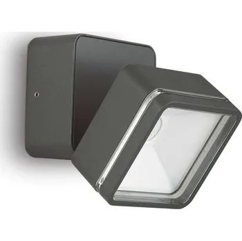 Venkovní osvětlení Ideal Lux 285511 LED venkovní nástěnné svítidlo Omega Ap Square 1x7W | 650lm | 4000K | IP54 - antracit + sada - Trio LED žárovka 2x10W | E27 | 3000K | 806lm
