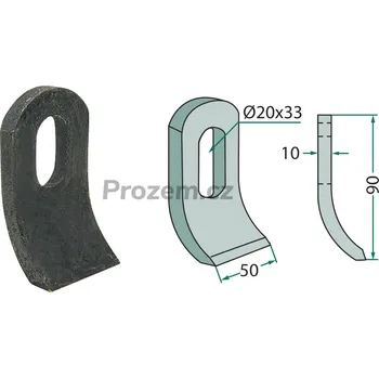 Mulčovací nůž pro Dücker, 945000900, 90/10/20x33 mm