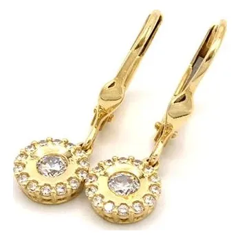 Náušnice Zlaté náušnice kulaté se zirkony 2,42g