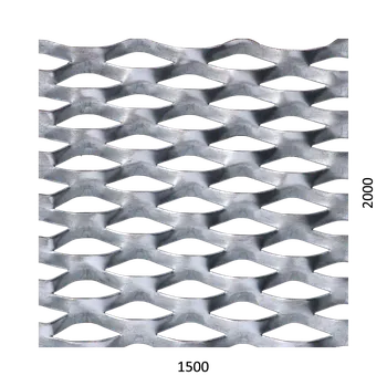 Plech Tahokov Fe kosočtvercové oko: 62x25 mm, můstek: 9 mm (2000x1500x1,5 mm)