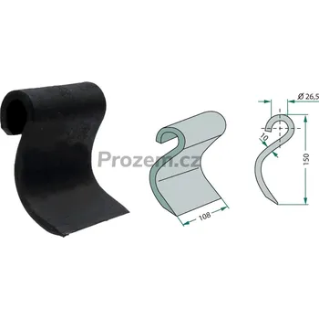 Mulčovací nůž pro Mulag, 142385, 150/10/26,5 mm