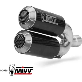 Výfuk pro motocykl 2 koncovky výfuku MIVV MK3 D.043.SM3C karbon