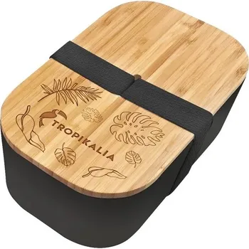 Svačinový box Tropikalia Lunch Box Eco s oddělovačem 1,1 l černý