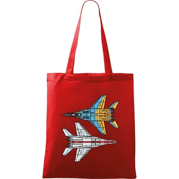 Mig 29 Fulcrum ze spoda a ze zhora - Taška bavlněná - 42 x 38 cm ( Červená )