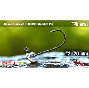 Rybářský háček Neváznoucí jigová hlavička REDBASS StandUp Pro Sickle #2 - 20 mm - 5 g, 5 ks