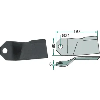 Mulčovací nůž pro Joskin, J8719100, 197/6/21 mm