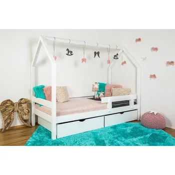 Dětská postel Vyspimese.CZ Dětská postel Ariel se zábranou-dva šuplíky 80x160 cm, bílá