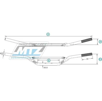 MTZ 23Ř-924110 řidítka s hrazdou chromová