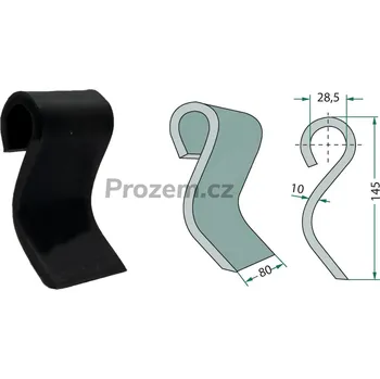 Mulčovací nůž pro Dücker, 945000220, 145/10/28,5 mm