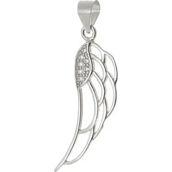 Přívěsek Stříbrný přívěšek andělské křídlo se zirkony STRZ0814F