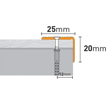 soklová lišta Šroubovací schodová hrana Arbiton PS2 1,2 m - Titan