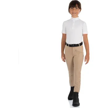 Jezdecké kalhoty EQUESTRO Rajtky Leilani Equestro, s kolenními záplatami, dětské, beige 28