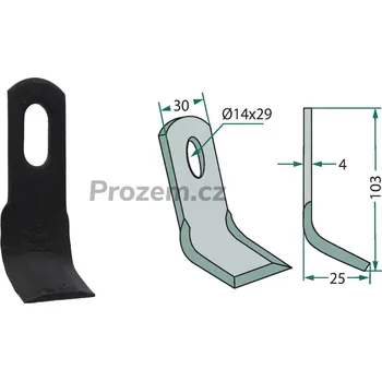 Mulčovací Y-nůž pro Peruzzo, 103/4/14x29 mm