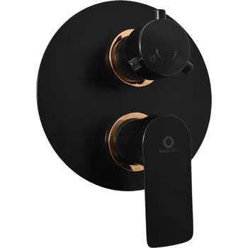 Vltava Vodovodní baterie vanová/sprchová vestavěná, černá matná/zlato VT486KCMATZ