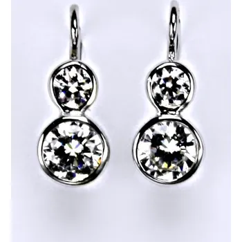 Náušnice Náušnice bíle zlato zirkony, šperky zlaté VE 165