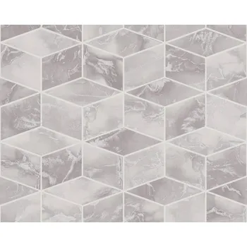 Tapeta Vliesová tapeta grafická s metalickým efektem, šedá, bílá, metalická 378631 / Tapety na zeď 37863-1 Metropolitan Stories 2 (0,53 x 10,05 m) A.S.Création