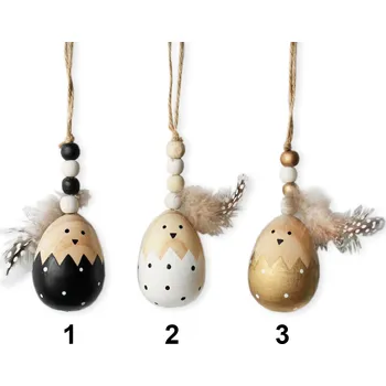Velikonoční dekorace Zajíc závěs dřevo 6,5cm mix (539257)