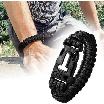 Vybavení pro přežití Náramek pro přežití - 4v1 - Černý
